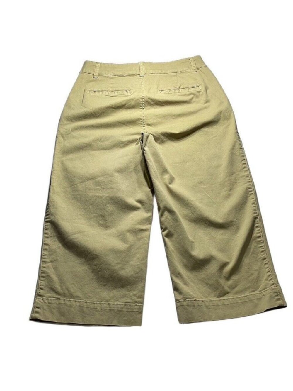 Wide Leg Khaki Cotton Cropped Pants With Front & Back Pockets from Daily Ritual - Picture 2 of 11